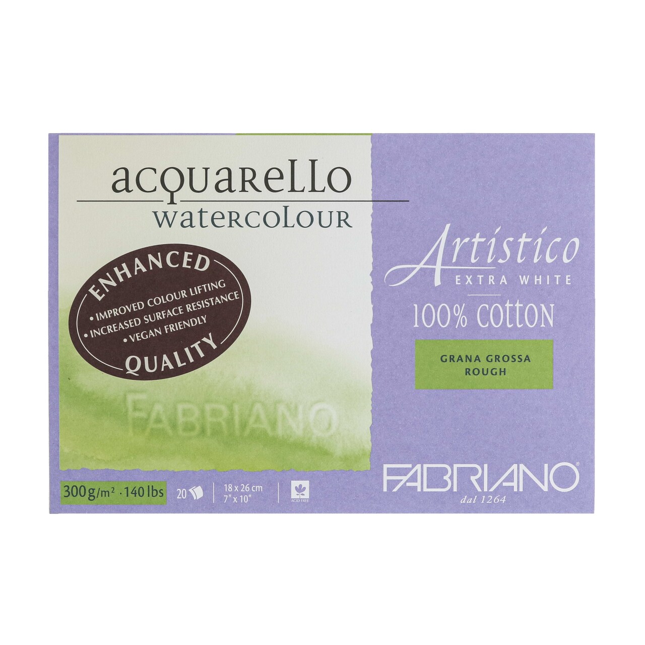 Fabriano Artistico Extra White Watercolor Block, 140 lb./300 gsm